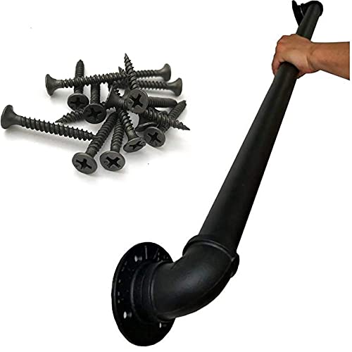 Treppengeländer-Handlauf – Komplettset, industrieller Treppenhandlauf aus schwarzem Rohr mit Wandhalterung, Haus gegen die Wand im Innen- und Außenbereich, Loft-Geländer für ältere Menschen (Größe: 2 Treppengeländer-Handlauf – Komplettset, industrieller Treppenhandlauf aus schwarzem Rohr mit Wandhalterung, Haus gegen die Wand im Innen- und Außenbereich, Loft-Geländer für ältere Menschen (Größe: 2 von PWABAF