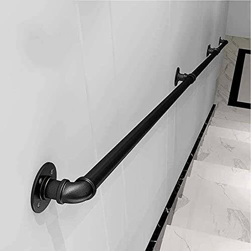 Treppengeländer-Handlauf – Komplettset, industrieller Treppenhandlauf aus schwarzem Rohr mit Wandhalterung, Haus gegen die Wand im Innen- und Außenbereich, Loft-Geländer für ältere Menschen (Größe: 13 Treppengeländer-Handlauf – Komplettset, industrieller Treppenhandlauf aus schwarzem Rohr mit Wandhalterung, Haus gegen die Wand im Innen- und Außenbereich, Loft-Geländer für ältere Menschen (Größe: 13 von PWABAF