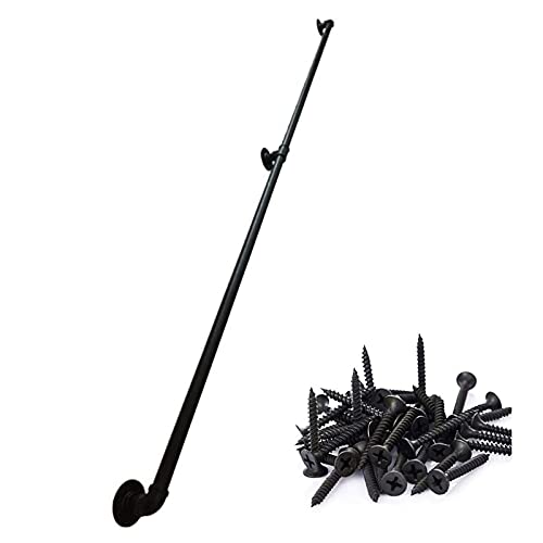 Treppengeländer-Handlauf – Komplettset, industrieller Treppenhandlauf aus schwarzem Rohr mit Wandhalterung, Haus gegen die Wand im Innen- und Außenbereich, Loft-Geländer für ältere Menschen (Größe: 20 Treppengeländer-Handlauf – Komplettset, industrieller Treppenhandlauf aus schwarzem Rohr mit Wandhalterung, Haus gegen die Wand im Innen- und Außenbereich, Loft-Geländer für ältere Menschen (Größe: 20 von PWABAF