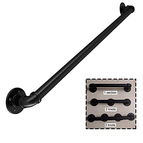 Treppengeländer-Handlauf – Komplettset, industrieller Treppenhandlauf aus schwarzem Rohr mit Wandhalterung, Haus gegen die Wand im Innen- und Außenbereich, Loft-Geländer für ältere Menschen (Größe: 8 Treppengeländer-Handlauf – Komplettset, industrieller Treppenhandlauf aus schwarzem Rohr mit Wandhalterung, Haus gegen die Wand im Innen- und Außenbereich, Loft-Geländer für ältere Menschen (Größe: 8 von PWABAF