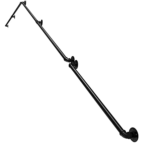 Treppengeländer-Handlauf – Komplettset, industrieller Treppenhandlauf aus schwarzem Rohr mit Wandhalterung, Haus gegen die Wand im Innen- und Außenbereich, Loft-Geländer für ältere Menschen (Größe: 20 Treppengeländer-Handlauf – Komplettset, industrieller Treppenhandlauf aus schwarzem Rohr mit Wandhalterung, Haus gegen die Wand im Innen- und Außenbereich, Loft-Geländer für ältere Menschen (Größe: 20 von PWABAF