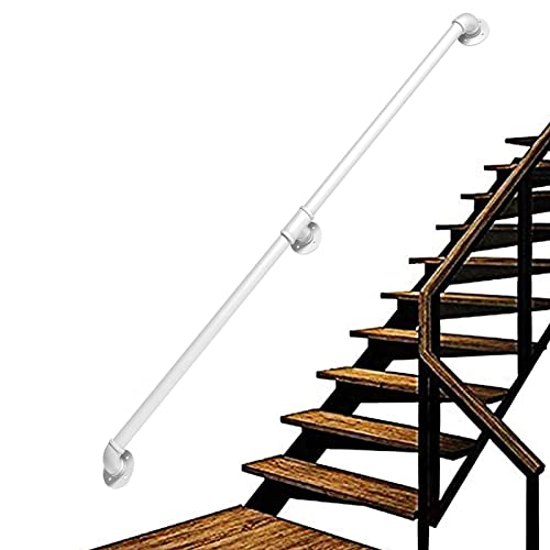 Treppengeländer-Handlauf – Komplettset, industrieller Treppenhandlauf aus weißem Rohr mit Wandhalterung, Haus gegen die Wand im Innen- und Außenbereich, Loft-Geländer für ältere Menschen (Größe: 8 Fuß Treppengeländer-Handlauf – Komplettset, industrieller Treppenhandlauf aus weißem Rohr mit Wandhalterung, Haus gegen die Wand im Innen- und Außenbereich, Loft-Geländer für ältere Menschen (Größe: 8 Fuß von PWABAF