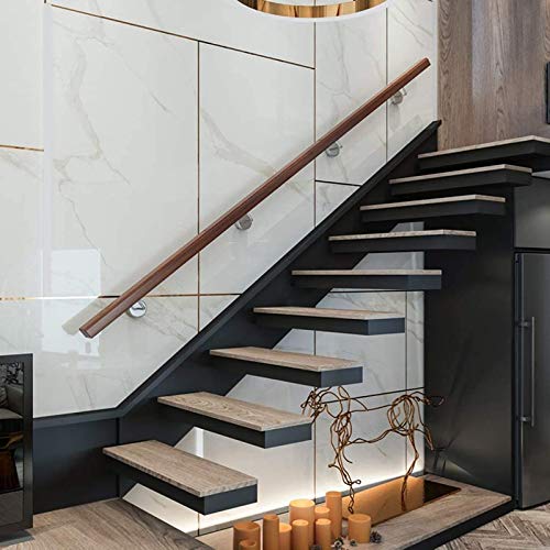 Treppenhandläufe aus Holz (1 Fuß bis 20 Fuß), rutschfeste Korridor-Treppengeländer-Stützstange, Loft-Villa-Innenwand-Treppen-Haltegriff-Kit (Größe: 10 Fuß) von PWABAF