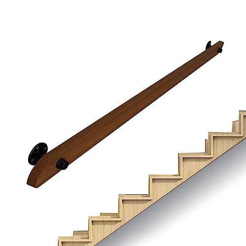 rutschfeste Holztreppenhandläufe für zu Hause gegen die Wand, Innen-Loft, ältere Menschen, Handläufe, Korridor-Stützstange (1 Fuß bis 20 Fuß) (Größe: 19 Fuß) von PWABAF