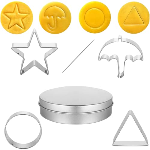 PWCTNT Korea Game Kekse, 6 Stück Stainless Biscuits Molds Cookie Cutters Set Enthält Spielbox, Korea Game Kekse Ausstechformen für Zucker for Backzubehör Zucker Kekse PWCTNT Korea Game Kekse, 6 Stück Stainless Biscuits Molds Cookie Cutters Set Enthält Spielbox, Korea Game Kekse Ausstechformen für Zucker for Backzubehör Zucker Kekse von PWCTNT