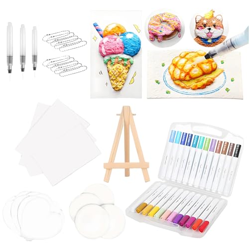 PWCTNT Schwammbilder,Malset für Kinder,38 Stück Magic 3D Schaum-Textur-Malset,Enthalten 12 Buntstifte 3 Aquarellstifte 12 Schwammbilder 10 Perlenketten und 1 Mini Staffelei PWCTNT Schwammbilder,Malset für Kinder,38 Stück Magic 3D Schaum-Textur-Malset,Enthalten 12 Buntstifte 3 Aquarellstifte 12 Schwammbilder 10 Perlenketten und 1 Mini Staffelei von PWCTNT