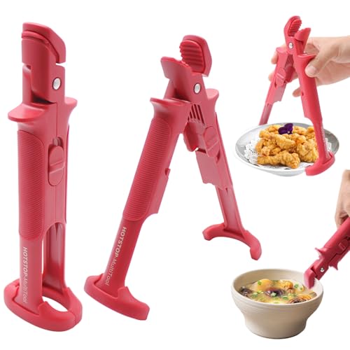 PWGHWG Pizzablechzange für Pizzableche, Zange Küche für Heißluftfritteuse, Mehrzweck Bowl Gripper Clips mit Silikon, Rutschfeste Geschirrzange Ofenzange für Heben Heißer Schalen Schüssel Topf von PWGHWG