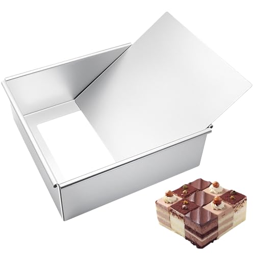 PWGHWG Quadratische Backform, Kuchenform Eckig mit Abnehmbarer Boden und Eloxiertem Aluminium Antihaftbeschichtung, Quadratische Auflaufform, Tiefe Backblech 8 Zoll, Silber PWGHWG Quadratische Backform, Kuchenform Eckig mit Abnehmbarer Boden und Eloxiertem Aluminium Antihaftbeschichtung, Quadratische Auflaufform, Tiefe Backblech 8 Zoll, Silber von PWGHWG