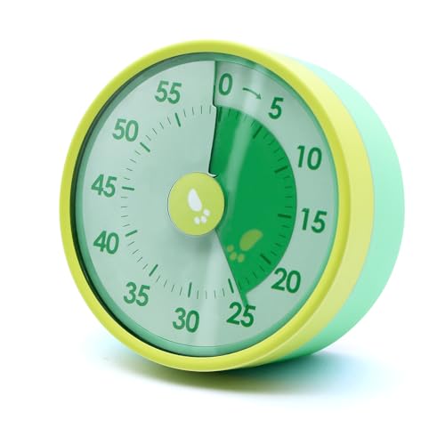 PWGHWG Visueller Timer Kinder, 60 Minuten Countdown Timer, Magnetische Visual Timer, Schreibtisch Timer für Kinder und Erwachsene, Time Timer für Küche Fitnessstudio Büro (Grün) von PWGHWG
