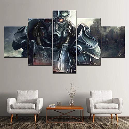 Leinwanddrucke 5 Stück Leinwand Bilder Wanddeko Wand Wohnzimmer Wanddekoration Fallout Poster Deko Hd Poster Kunstwerke Malerei 150X80 cm von PWJFD