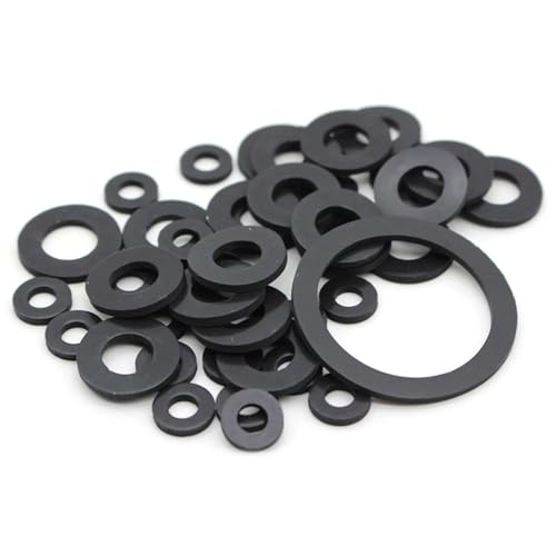 Hardware 10 Stück schwarze flache Gummidichtung Schraubenscheibe Schlauch Sanitär Wasserhahn Dichtungsscheibe wasserdichte Dichtung O-Ring M2 M3 M4 M6 M8 M10 M12 Packungsscheibe(6x10x1.5mm) von PWQBABJWL