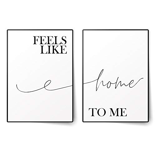 BLCKART Premium Poster Set Feels Like Home To Me | Stilvolle Poster Wohnzimmer Schlafzimmer Deko | ohne Rahmen (Feels like home I, A4) von PWR