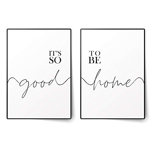 BLCKART Premium Poster Set It's So Good To Be It's So Good To Be Home | Stilvolle Poster Wohnzimmer Schlafzimmer Deko | ohne Rahmen (Good to be Home I, A3) von PWR