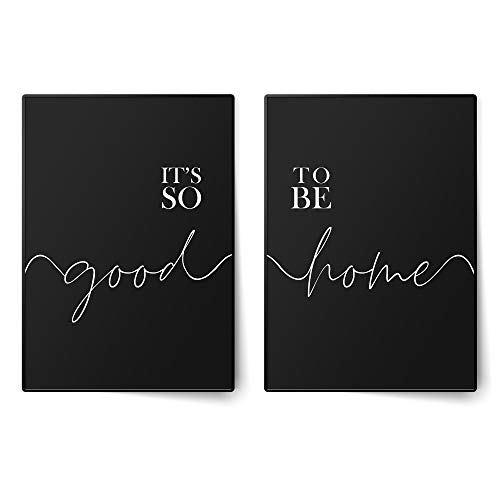 BLCKART Premium Poster Set It's So Good To Be It's So Good To Be Home | Stilvolle Poster Wohnzimmer Schlafzimmer Deko | ohne Rahmen (Good to be Home II, A4) von PWR
