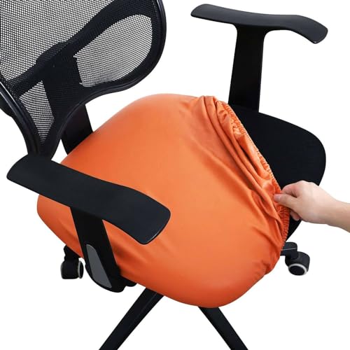 PWZYBXL Wasserdicht Bürostuhl Bezug, Dehnbare PU Leder Computerstuhl Sitzbezug Universal Abnehmbarem Gamingstuhl-Bezüge Stuhlschoner-Orange-Medium von PWZYBXL