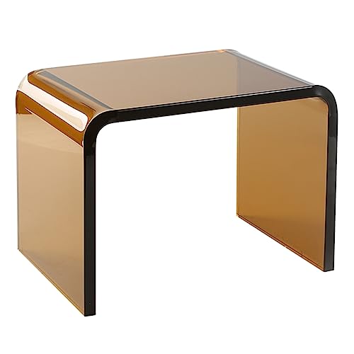 Acryl-Beistelltisch, Couchtisch, Beistelltisch aus Acryl, Mehrfarbig, mehrere Größen, U-förmiges Design, abgerundete Kanten(Tan,30.5x19.5x22cm(12x8x9)) von PXAMORTEL
