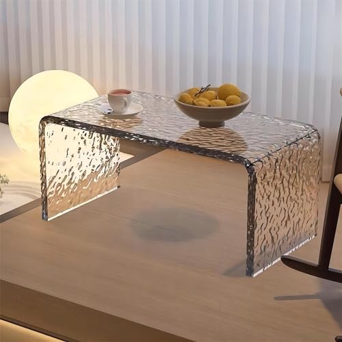 Acryl-Beistelltisch, Couchtisch, C-förmiger Beistelltisch aus Acryl, Mehrfarbig, mehrere Größen(Clear,60 * 40 * 30) von PXAMORTEL