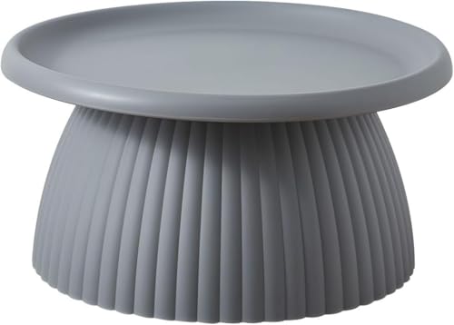 Acryl-Beistelltisch, Couchtisch, Couchtisch aus Kunststoff, Beistelltisch, Mehrfarbig, mehrere Größen(Grey Ribbed,28" L x 28" W x 14" H) von PXAMORTEL