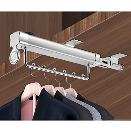 Ausziehbare Kleiderstange für Kleiderschränke, Heavy Duty verstellbare Schrankstange Pull Out Closet Valet Rod Top Mount(25cm) von PXAMORTEL