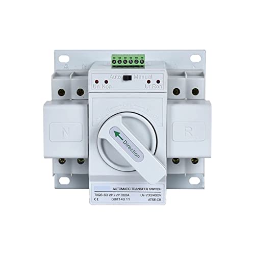 Automatischer Transferschalter, TXQ3 Doppelleistung MCB 2P+2P-4P+4P 20A-63A, automatische manuelle Umschaltung 400 V (63a, 2P 2P) von PXAMORTEL