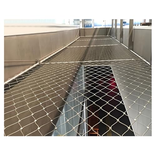 Drahtseil-Kabelgeflecht, 304 Edelstahl-Seildrahtgeflecht, Fallschutz- und Diebstahlschutznetz, Gebäudeverstärkungsnetz, Sicherheitsnetz, verschiedene Größen(L0.8xW7m/L2.62xW22.96ft) von PXAMORTEL