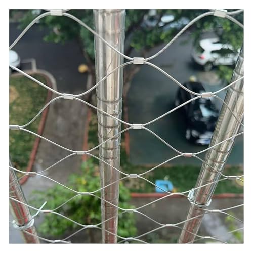 Drahtseil-Kabelgeflecht, 304 Edelstahl-Seildrahtgeflecht, flexibles Edelstahl-Seilnetz-Sicherheitsnetz, verschiedene Größen(L2.4xW30m/L7.87xW98.42ft) von PXAMORTEL