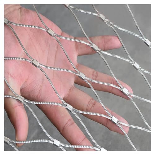 Drahtseil-Kabelgeflecht, Drahtseilnetz aus Edelstahl 304, flexibles Kabelgeflecht, 2 mm Drahtdurchmesser(L2.3xW25m/L7.54xW82.02ft) von PXAMORTEL