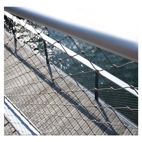 Drahtseil-Kabelgeflecht, Drahtseilnetz aus Edelstahl 304, flexibles Kabelgeflecht, 2 mm Drahtdurchmesser, verschiedene Größen(L2xW25m/L6.56xW82.02ft) von PXAMORTEL