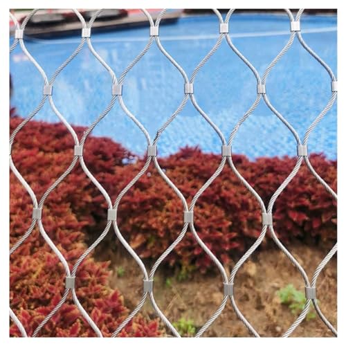 Drahtseil-Kabelgeflecht, Drahtseilnetz aus Edelstahl 304, flexibles Kabelgeländernetz, Fußballfeld, Garten, Bauernhof, Dekorationszaun, verschiedene Größen(H2.8xL2m/H9.18xL6.56ft) von PXAMORTEL