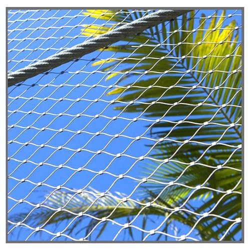 Drahtseil-Kabelgeflecht, Drahtseilnetz aus Edelstahl 304, flexibles Kabelnetz, robustes Schutzseilnetz, verschiedene Größen(L1.3xW14m/L4.26xW45.93ft) von PXAMORTEL