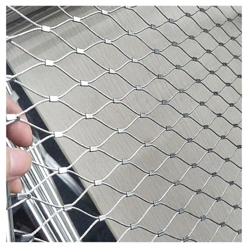 Drahtseil-Kabelgeflecht, Drahtseilnetz aus Edelstahl 304, flexibles Kabelnetz, robustes Sicherheitsseilnetz, Fallschutznetz(L2.7xW16m/L8.85xW52.49ft) von PXAMORTEL