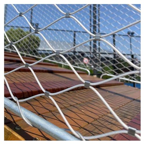 Drahtseil-Kabelgeflecht, Flexibles Kabel-Balustradennetz, Edelstahl-Drahtseilnetz, Garten-/Bauernhof-Treppen-Dekornetz, verschiedene Größen(L1xW4m/L3.28xW13.12ft) von PXAMORTEL