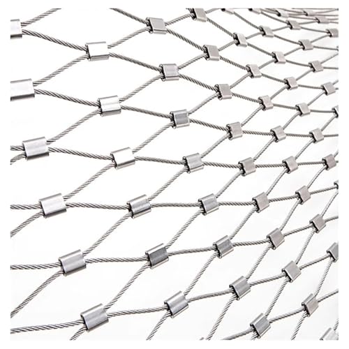 Drahtseil-Kabelgeflecht, Flexibles Kabel-Balustradennetz, Edelstahl-Drahtseilnetz, Garten- und Bauernhoftreppendekornetz, verschiedene Größen(L1.8xW1m/L5.90xW3.28ft) von PXAMORTEL