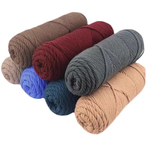 Farbiges Strickgarn, 8ply 3mm Polyester Baumwolle Garn Tufting Gun Punch Nadel Häkeln Stricken 100g Multicolor(M) von PXAMORTEL