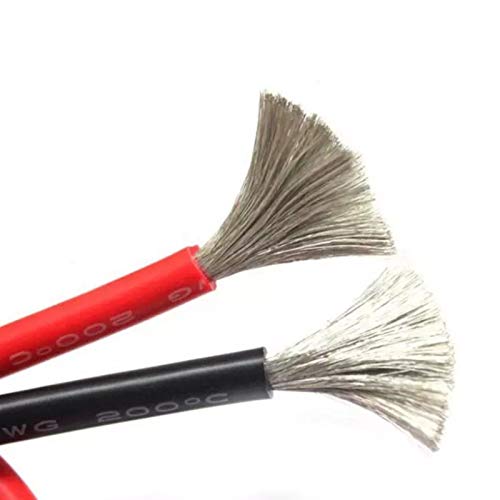 Flexible Silikon elektrische Draht, Kupferdraht Silikonkabel Batteriedraht 12-30AWG Mehrfarbig(Rgx 001 Red,12 AWG 1M) von PXAMORTEL