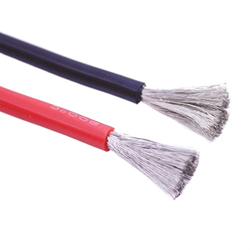 Flexibler Silikon Elektrischer Draht, Heizkabel 10 Meter Silikon -65 bis 200 Grad, verschiedene AWG-Größen, rot und schwarz(Black,13 AWG) von PXAMORTEL