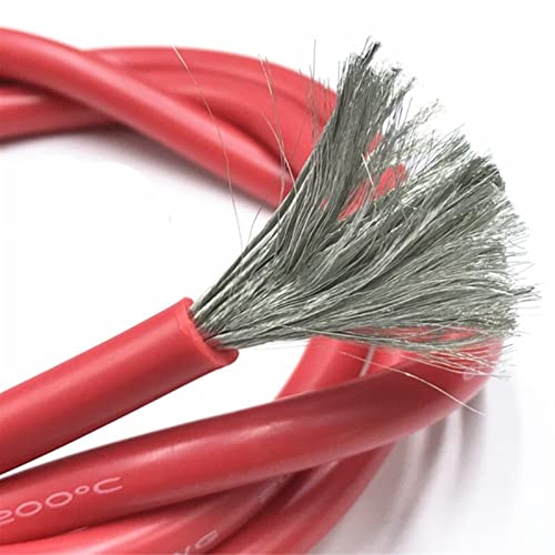 Flexibler Silikon Elektrischer Draht, Heizkabel 10 Meter Silikon -65C bis 200C AWG 4-30 Multicolor Kerndurchmesser 0,06-5,3mm(Core 3.42Mm,Red) von PXAMORTEL