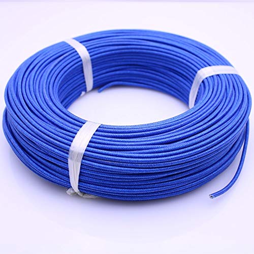 Flexibler Silikon Elektrischer Draht, Hochtemperatur-Silikon-Kupferdraht Fiberglas geflochten 0,3-6 mm mehrfarbig 1 m(Blue,4mm11AWG) von PXAMORTEL