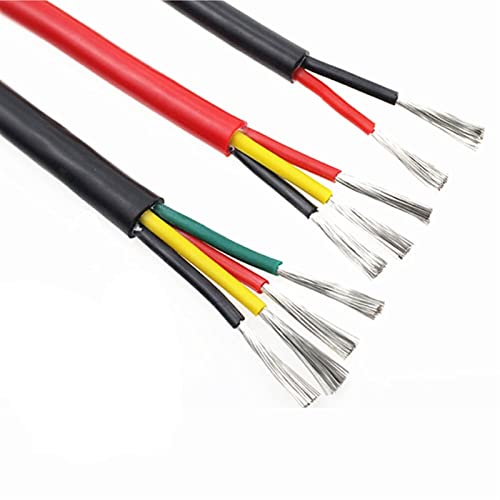 Flexibler Silikon Elektrischer Draht, Silikon Heizkabel 3 Meter 180C hitzebeständig 2-8 Kern 0,2-2,5 mm(8 Core,0.75mm 18AWG) von PXAMORTEL
