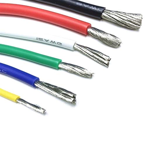 Flexibler elektrischer Silikondraht, Hitzebeständiger Silikondraht mehrfarbig 12-30 AWG(Green,16 AWG 1 Meter) von PXAMORTEL