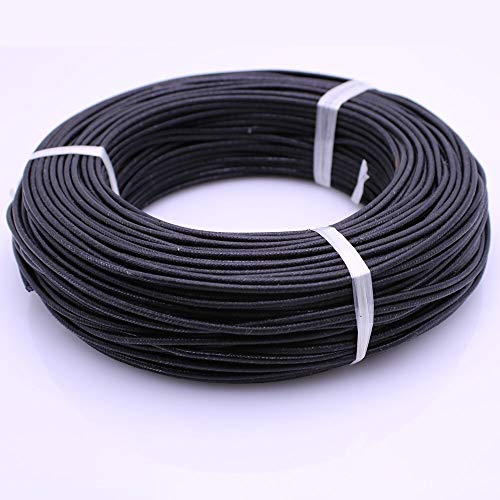 Flexibler elektrischer Silikondraht, Hochtemperatur-Silikon-Kupferdraht Fiberglas geflochten 0,3-6 mm mehrfarbig 1 m(Black,0.75mm18AWG) von PXAMORTEL