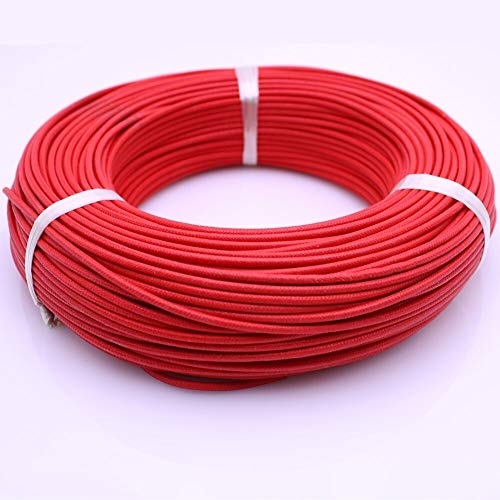 Flexibler elektrischer Silikondraht, Hochtemperatur-Silikon-Kupferdraht Fiberglas geflochten 0,3-6 mm mehrfarbig 1m(Red,2.5mm13AWG) von PXAMORTEL