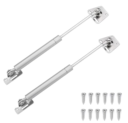 Gasdruckfeder-Dämpfungsvorrichtung, 2 Stück Gasfederstrebe for Schranktür, Möbel, Deckel, Hebeunterstützung, Silber, 80N-300N(300N) von PXAMORTEL