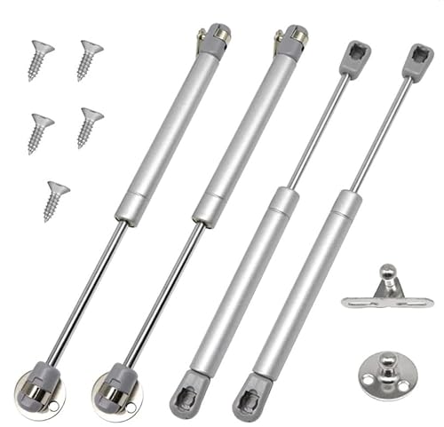 Gasdruckfeder-Dämpfungsvorrichtung, 4er-Pack Gasdruckfedern Silber 60N-150N zur Unterstützung von Schrankdeckeln(150N) von PXAMORTEL