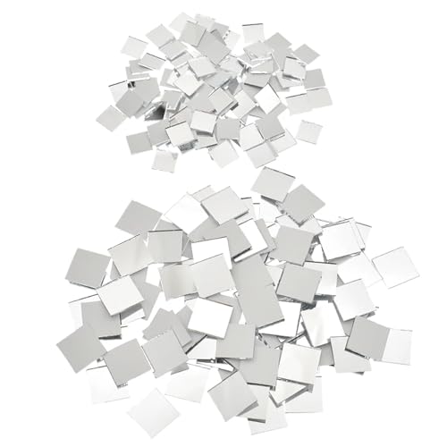 Glas-Spiegel-Mosaikfliesen, Mini-Mosaikfliesen, 100–500 Stück, kleine quadratische Glasspiegel-Mosaikfliesen, Wandaufkleber for Heimwerkerbedarf, Heimdekorationsmaterialien(Rose Gold,10MM-200PCS) von PXAMORTEL