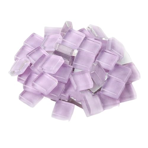 Glas-Spiegel-Mosaikfliesen, Mosaikfliesen 100g Glasmosaikfarbe 1cm quadratisch Mosaik Bastelmaterial Mosaikfliesen Kunst und Handwerk(14 Light Purple) von PXAMORTEL