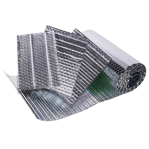 Heizkörper-Reflektorplatten, Selbstklebende Doppelschicht-Aluminiumfolie-Blasen-Wärmedämmrolle 1x(1-10)m(1x1m) von PXAMORTEL