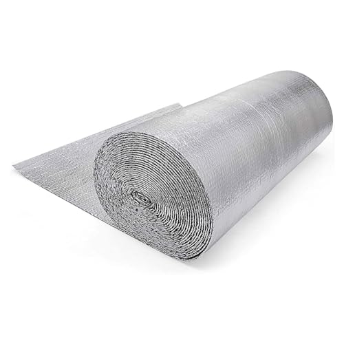 Heizkörper-Reflektorplatten, Selbstklebende doppellagige reflektierende Aluminiumfolie, Luftpolsterfolie, Isolierfolie, 1 x (1–10) m(1x2m) von PXAMORTEL