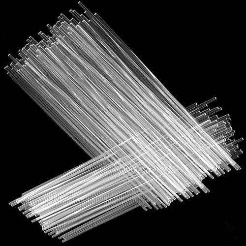 Klare Acryl-Rundstäbe, Transparente Acrylstäbe, 3 mm und 5 mm Durchmesser, 10–30 cm Länge, 100 Stück(15cm) von PXAMORTEL