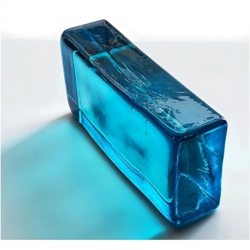 Klarer Wellenblock, Glasblöcke Glasbausteine ​​Multicolor 200x100x50mm for Raumteiler Partition Architekturdekoration(Blue) von PXAMORTEL